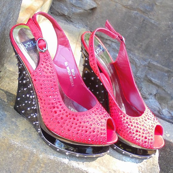 Women's Katja Style Slingback Rhinestone Wedges - Picture 1 of 6